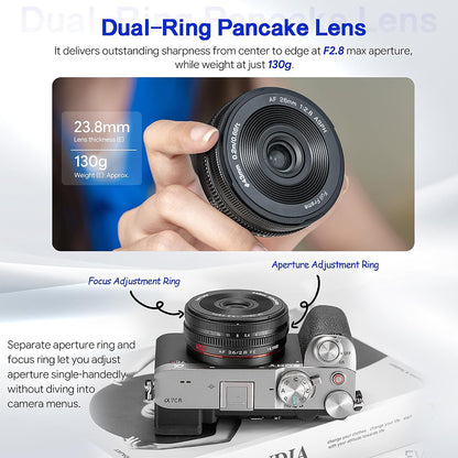 VILTROX AF 26mm F2.8 Full Frame Autofocus Pancake Prime Lens Sony E & Nikon Z Mount
