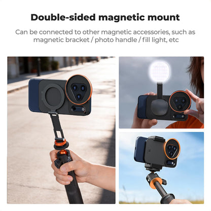 K&F Concept iP 17 Pro / Pro Max Double-Sided Magnetic Lens Filter Mount Adapter w/ 58mm ND 2-32 VN / CPL Filter