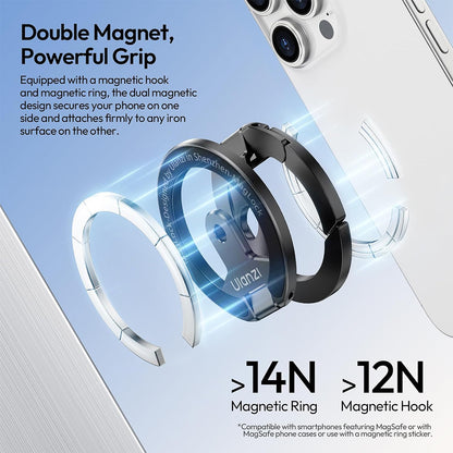 Ulanzi MA02 MagLock Dual Magnetic Phone Stand | Black / Silver