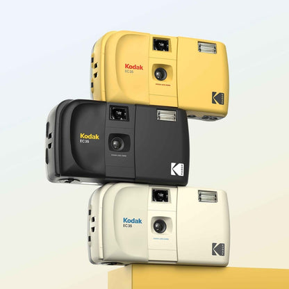 KODAK EC35 35mm Reusable Point & Shoot Film Camera with 25mm Wide-Angle Lens & Built-in Flash