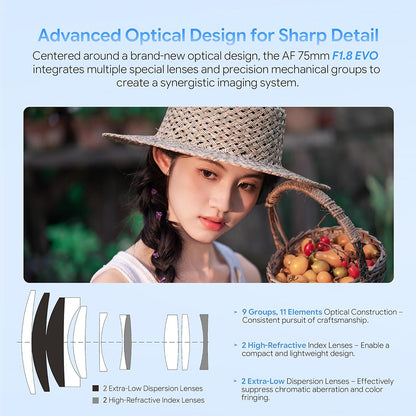 Viltrox AF 75mm F1.8 EVO APS-C Portrait Prime Lens for Fujifilm X / Nikon Z Mount with STM AF