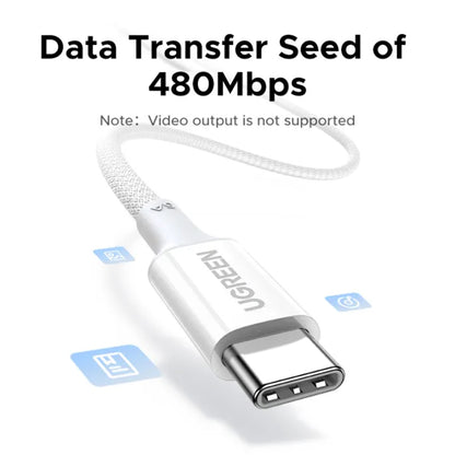 UGREEN L501/L5021M-2M USB-C to USB-C 3A/5A 60W-100W PD Fast Charging Braided Cable