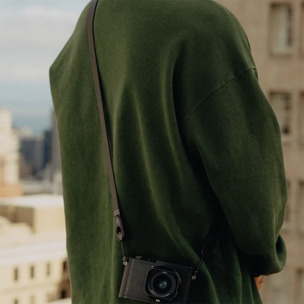 Peak Design Leather Camera Strap in Amber, Black & Tan