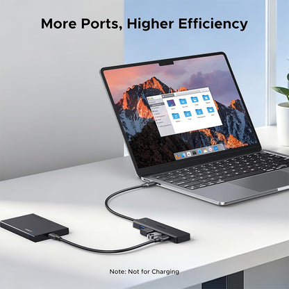 UGREEN 4-Port USB 3.2 Gen 1 Hub with 4 USB-A Ports, Up to 5Gbps High-Speed Data Transfer