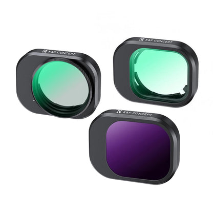 K&F Concept Nano-X Series Lens Filter for DJI Mini 4 Pro Drone Camera with Multi-Coated Optical Glass and Ultra-Thin Aluminum Frame - ND1000 Neutral Density / CPL Polarizing / UV Ultraviolet Filters