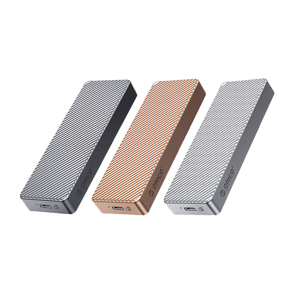 ORICO M.2 SATA / NVME SSD Solid State Drive Enclosure with USB3.2 Gen 2 x2, 20Gbps Transfer Rate, 4TB Max Capacity with PCIe 3.0, TRIM, UASP and SMART Function for Smartphone PC Desktop Laptop | M213C3-G4 | Gray, Rose Gold, Silver