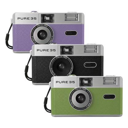 KODAK PURE35 Reloadable 35mm Point & Shoot Film Camera with Built-In Flash, Focus-Free Lens & Manual Film Winder