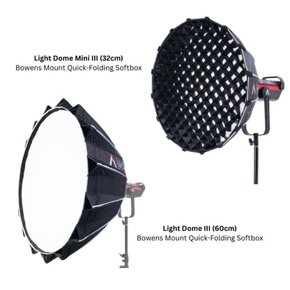 Aputure Light Dome III (60CM) / Mini III (32CM) Bowens S Mount Hexadecagon Softbox with 16 Steel Rods & Dual-Sided Quick Release Mechanism for Photography Video Vlogging Live Streaming Broadcast Film Production Studio Lighting Equipment