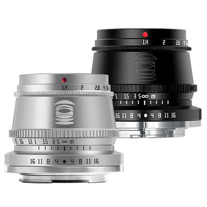 TTArtisan 35mm F/1.4 APS-C Format Leica L Mount Prime Lens Large Aperture Sonnar Optical Design Full Metal Body, MF Manual Focus, 11" Focus Distance, Clicked Aperture Ring for Smooth Bokeh & Low Light Photography | Black, Silver