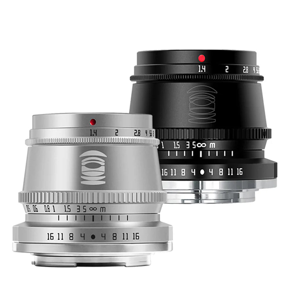 TTArtisan 35mm F/1.4 APS-C Format Canon RF Mount Prime Lens Large Aperture Sonr Optical Design Full Metal Body, MF Manual Focus, 11" Focus Distance, Clicked Aperture Ring for Smooth Bokeh & Low Light Photography | Black, Silver