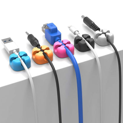 [CLEARANCE] ORICO CBSX-5 Desktop Cable Mager Organizer with 5 Singular Ports and High Strength Double-Sided Adhesive Tape for Max 5mm Diameter Cords | Black Blue Grey Orange Pink