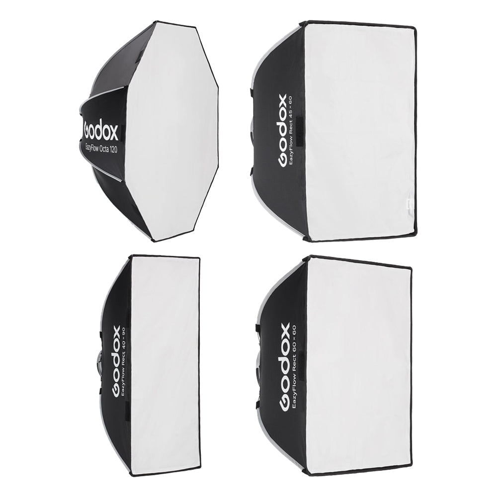 Godox EazyFlow Foldable Softbox with Interchangeable Mount, Bowens Speed Ring, Diffusers, and Grid