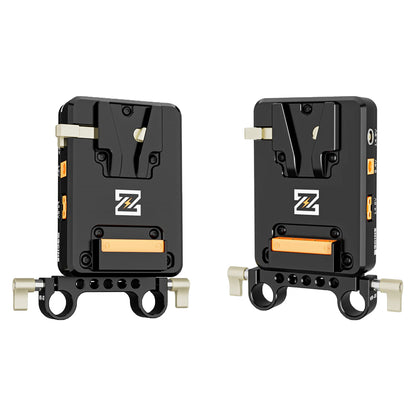 ZGCINE VP2 KIT1 | KIT3 V-Mount Battery Plate with Articulating Arm and 15mm LWS Rod Bracket, Dual D-Tap, 2-Pin LEMO, USB-C PD Input/Output, USB-A QC, DC, BP Output, 1/4"-20 Mount Threads, LED Battery Indicator for Photography & Videography