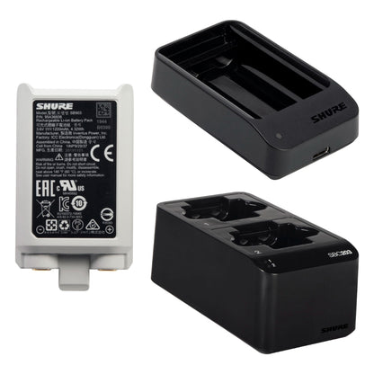 Shure SB903 1200mAh Rechargeable Battery + SBC10‑903 Single‑Bay / SBC203 Dual‑Bay Charger Station
