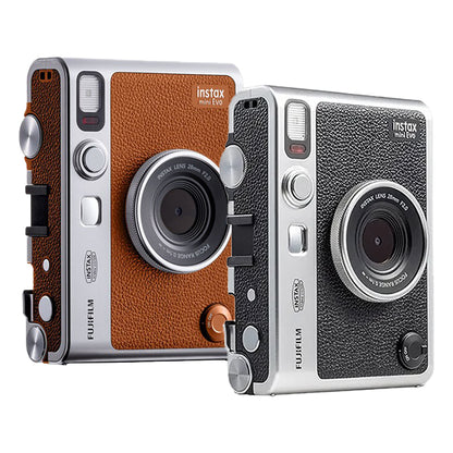 FUJIFILM Instax Mini Evo Hybrid Instant Film Camera with Built-In Mini Instant Film Direct Printer, Save Printed Images, 10 Lens Effects & 10 Film Effects, Bluetooth 4.2 - Black, Brown