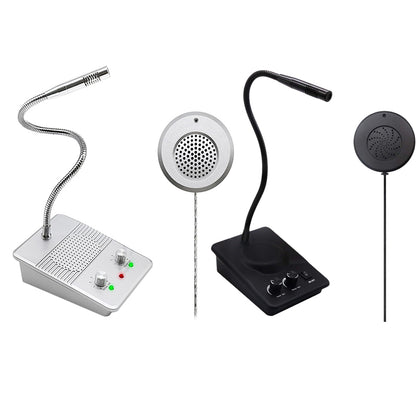 DAYTECH WI09 Two-Way Window Intercom System Glass Barrier PA Speaker and Microphone with Adjustable Volume for Bank, Office, Hospital, Clinic, Pharmacy, Restaurant, Cafe, Coffee Shop, Ticketing, Information Desk Counter