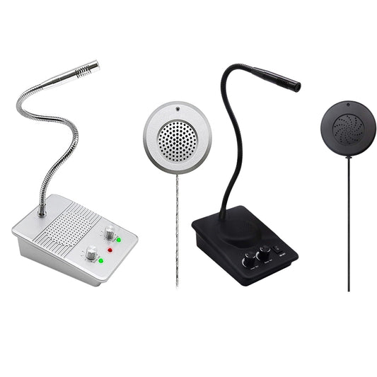DAYTECH WI09 Two-Way Window Intercom System Glass Barrier PA Speaker and Microphone with Adjustable Volume for Bank, Office, Hospital, Clinic, Pharmacy, Restaurant, Cafe, Coffee Shop, Ticketing, Information Desk Counter