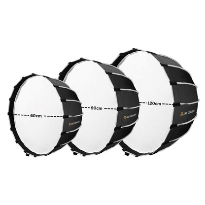 K&F Concept 60cm 90cm 120cm QR Bowens Mount Hexagol Parabolic Softbox with 16 Durable Elastic Ribs, Waterproof for Camera Lighting Photo and Video Studio Equipment