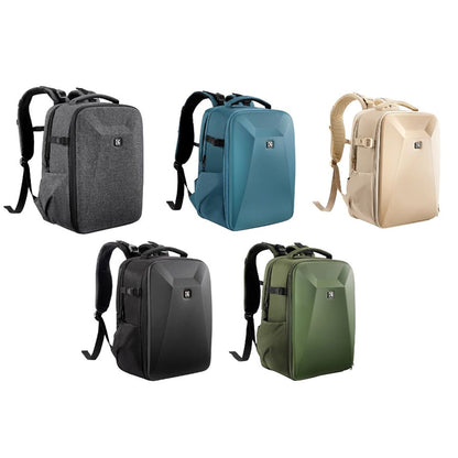 K&F Concept 22 Liters Waterproof HardShell Backpack Kpsack with Padded Dividers, fits 15.6" Laptop, Drone, Camera and Other Photography Accessories | Black, Grey, Khaki, Blue, Green