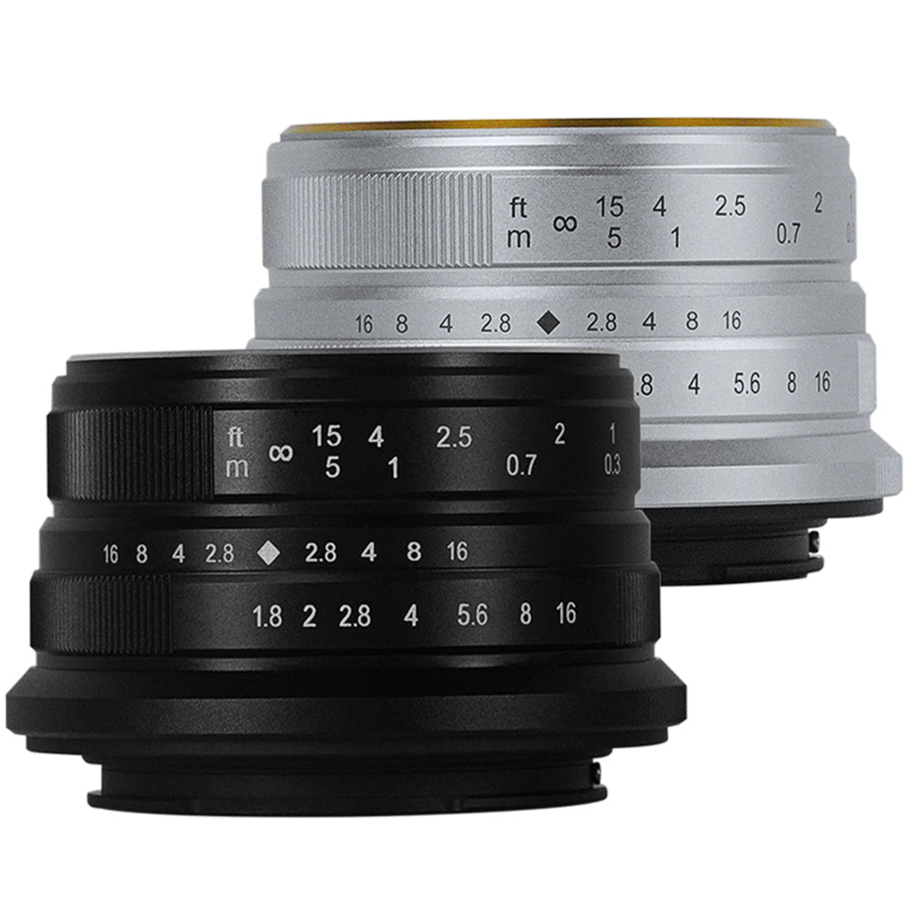 7Artisans 25mm F/1.8 APS-C Format Fujifilm X Mount Compact Portrait Prime Lens MF Manual Focus for Mirrorless Cameras | Black Silver