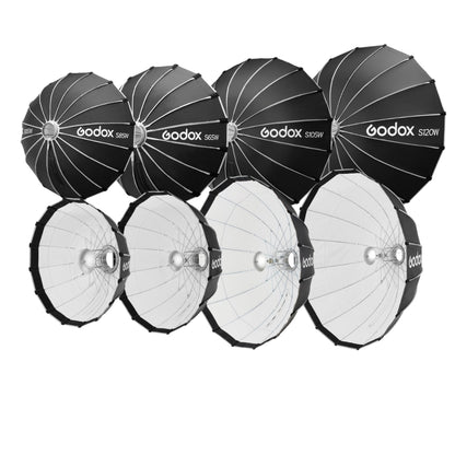 Godox S65W / 85W / 105W / 120W KIT Foldable Quick Release Umbrella Softbox Bowens Mount 65cm/85cm/105cm/120cm with Collapsible, Removable Front / Inner Diffuser, Honeycomb Grid, Beauty Dish Plate for Photography Studio Lighting Equipments