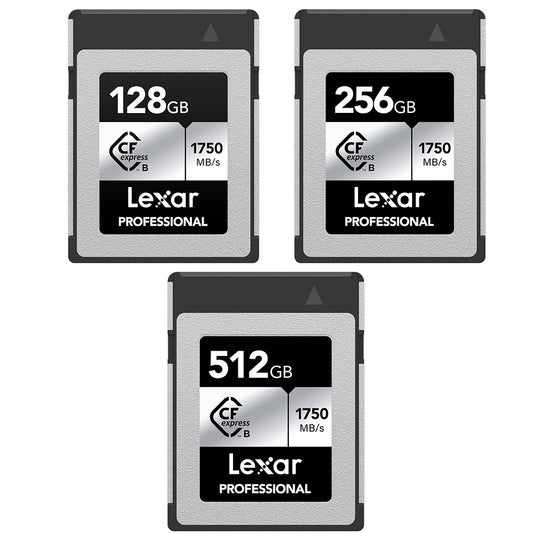 Lexar Professional 512GB 256GB 128GB CFexpress Type B Silver CF Express Memory Card Compact Flash PCI-Express 3.0 x2 with 8K RAW HQ Photo Video, Backward Compatible with XQD Cameras, 1750MB/s Read, 1300MB/s Write Speeds