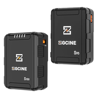 ZGCINE ZG-S150 133Wh / ZG-S95 95Wh V-Mount Battery with Dual USB-C PD Ports 100W Fast Charging, 2 D-Tap and Barrel DC Outputs, 5-Level LED Indicator, Compact Power Hub for Mobile Phones, Cameras, LED Lights, Monitors and Video Production