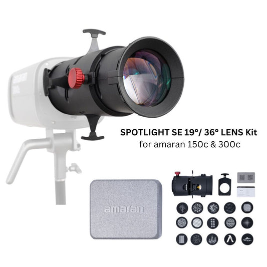 Aputure Amaran Spotlight SE 36° / 19° Projection Lens Kit for Amaran 300c and 150c Monolights with 15pcs M-Sized Gobos and Carrying Case for Photography Video Vlogging Live Streaming Broadcast and Film Production Studio Lighting Equipment