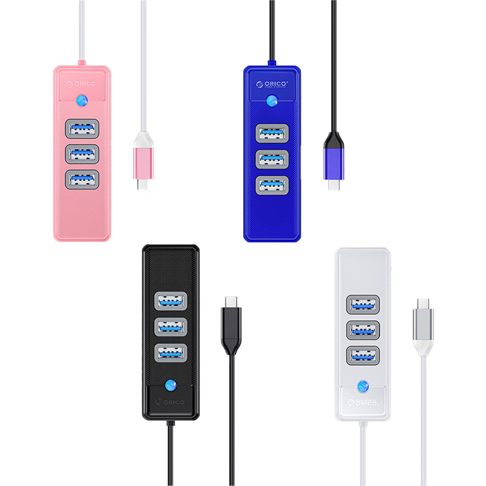 [CLEARANCE] ORICO 4 Port 0.5M USB Type-C Data Hub with 5Gbps Transfer Rate, USB-A 3.0 Inputs, 2.5G / 1000Mbps Internet Speed for Windows 8/10, macOS, Linux | PW3UR-C3