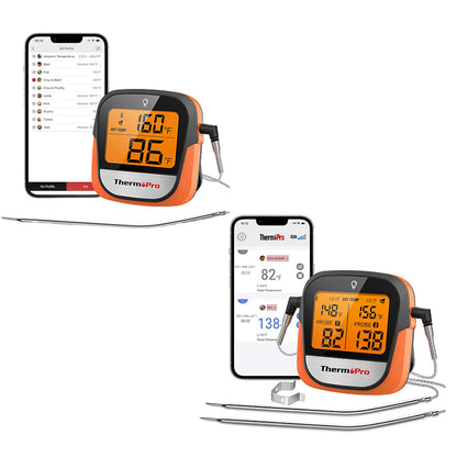 ThermoPro Single / Dual Probe Digital Meat Thermometer for Oven, Grill, Sous Vide, BBQ, Smoker, Rotisserie, Smart Kitchen Cooking with 14°F to 572°F Temperature, Bluetooth Connectivity, 450ft Remote Range | TP901 | TP902 | TP903 | TP904