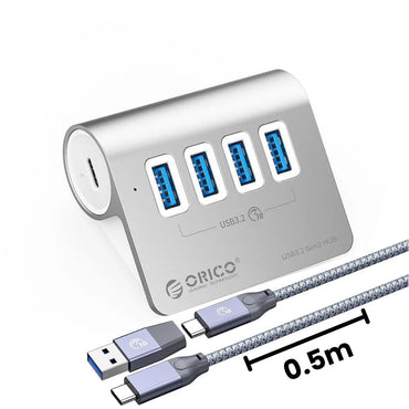 ORICO PD 60W 7 Port USB A / Type-C 3.2 Gen2 Charging Hub with 10Gbps Transfer Rate, 18TB SSD / HDD Device Support for Smartphone, PC Desktop Laptop | M3U4C3-G2