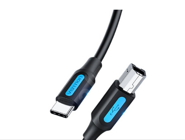 [CLEARANCE] Vention USB 2.0 C Male to B Male 2A (CQU) 480Mbps Cable Black (Available in Different Lengths)