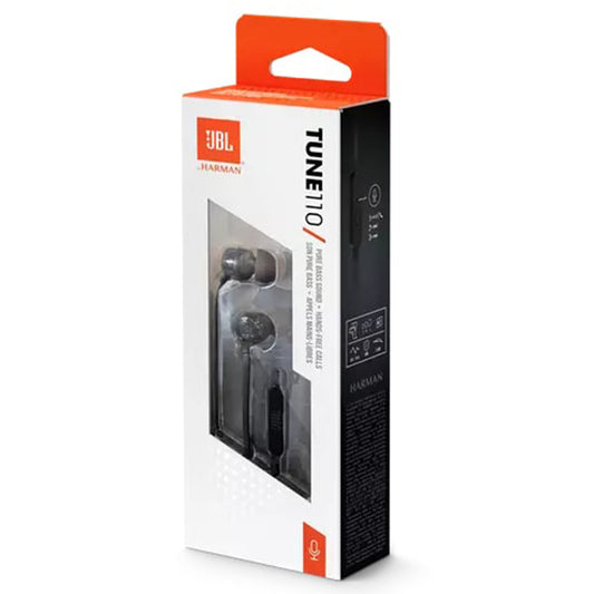 JBL Tune 110 9mm Dynamic Pure Bass Quality Sound In-Ear Headphones with In-Line Remote with Microphone Control