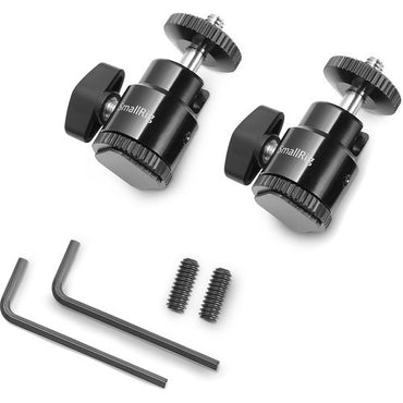 SmallRig 2059 Camera Hot Shoe Mount with Additiol 1/4"-20 Screw Ball Head Cold Shoe Adapter (2-Pack)