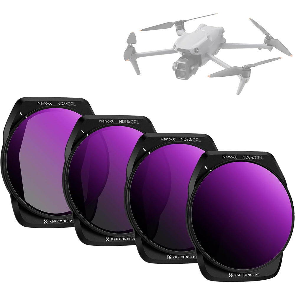 K&F Concept Nano-X Series ND8 16 32 64 Neutral Density + CPL Circular Polarizer Lens Filter for DJI AIR 3S Drone with Reduced Glare, 28 Multi Layer Coated AGC Optical Glass, Water, Dust and Scratch Resistant