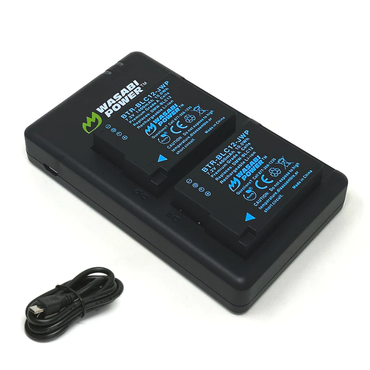 Wasabi Power Battery (2-Pack) and Dual Charger for Panasonic DMW-BLC12 DMWBLC12 BLC12 | JG Superstore