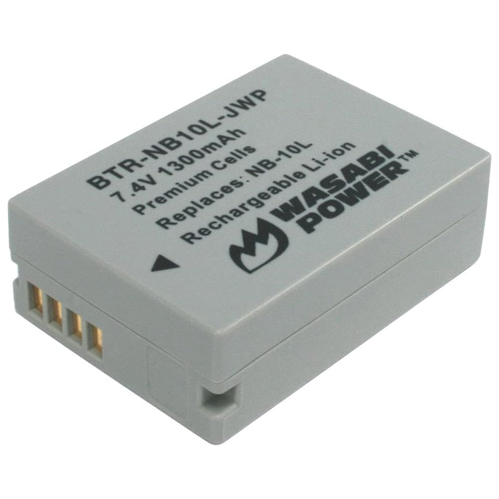 Wasabi Power Battery 10L NB-10L (2-Pack) and Charger for Canon CB-2LC and Canon PowerShot G1 X, G3 X, G15, G16, SX40 HS, SX50 HS, SX60 HS  | JG Superstore