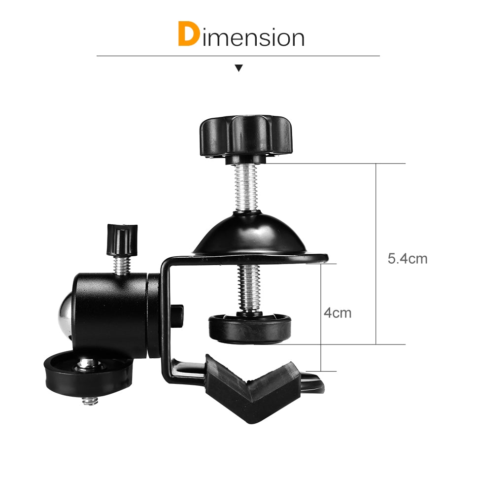 Pxel AA-UC4 Heavy Duty Clip Clamp C / U Type Photo Studio Light With Stand Ballhead Ball Head 1/4" Screw For Studio Flash, Camera etc