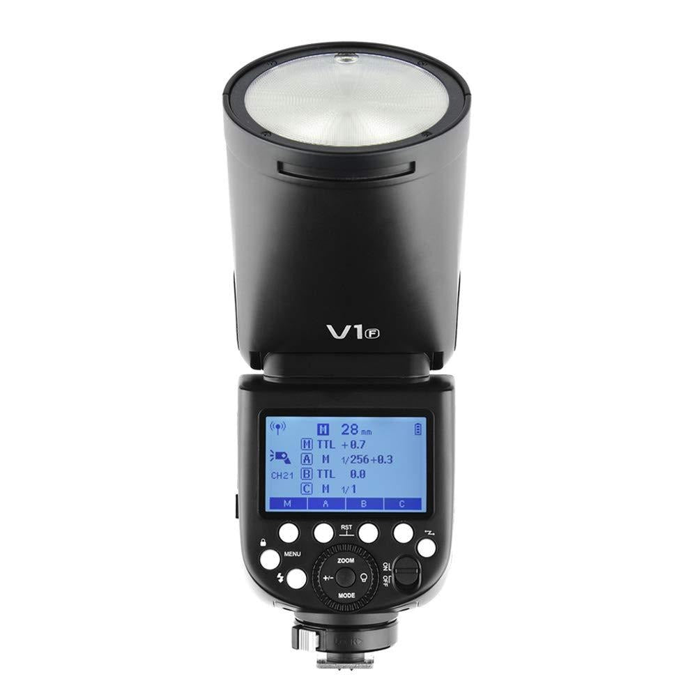 Godox V1 F V1Pro F Flash Speedlight TTL for FUJIFILM Camera with 76Ws Power Output, 2.4G Wireless Radio System, Built-In Modeling Lamp, Rechargeable Li-Ion Battery, Tilting & Rotating Round Head with Magnetic Modifier Mount for Photography