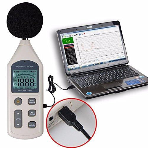Benetech GM1356 Digital Sound Decibel Noise Level Meter Tester 30-130dB with USB Interface
