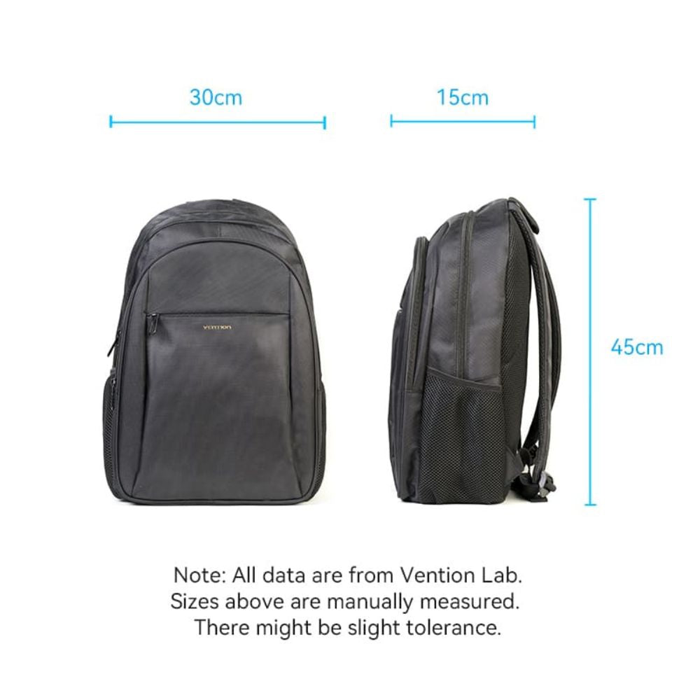 Vention 20L Water-Repellant Anti-Theft Laptop Backpack with Spacious Main Compartment, Front Multifunctional Zippered Pocket, Front Pocket + Side Pocket | KRMB0