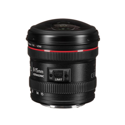 Canon EF 8-15mm f/4L Fisheye USM Zoom Lens with Full Frame Sensor Format and Wide Angle Focal Length for EF Mount DSLR Camera Body