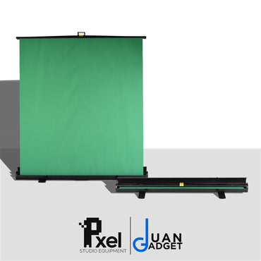 Pxel Collapsible Greenscreen Background Backdrop Pull-up Style 145cm x 200cm / 57" x 79" Aluminum Alloy Case (Chroma Green, White, Black)