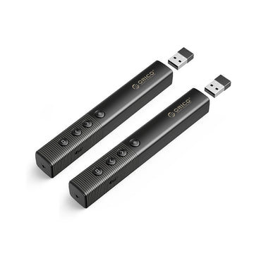 [CLEARANCE] ORICO 2.4GHz Wireless Presentation Remote Clicker (AAA Battery, Built-in Battery) with 50m Control Range, 3R Class Laser, 360° Directiol Point, Magnetic USB Receiver for Windows, macOS, Linux, Android | Black, White
