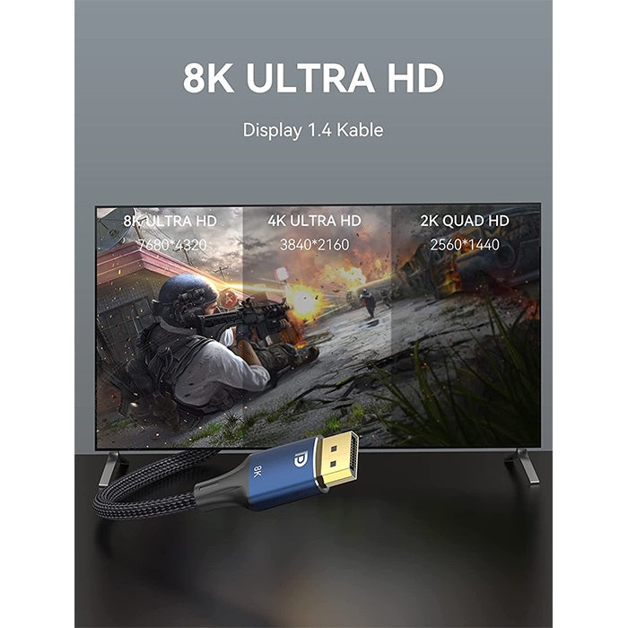 [CLEARANCE] Vention DisplayPort Male to Male Cable 8K 32.4Gbps 8K@60Hz Ultra High Speed for Laptop, Television, Computer, Monitor (5M) | HCEL