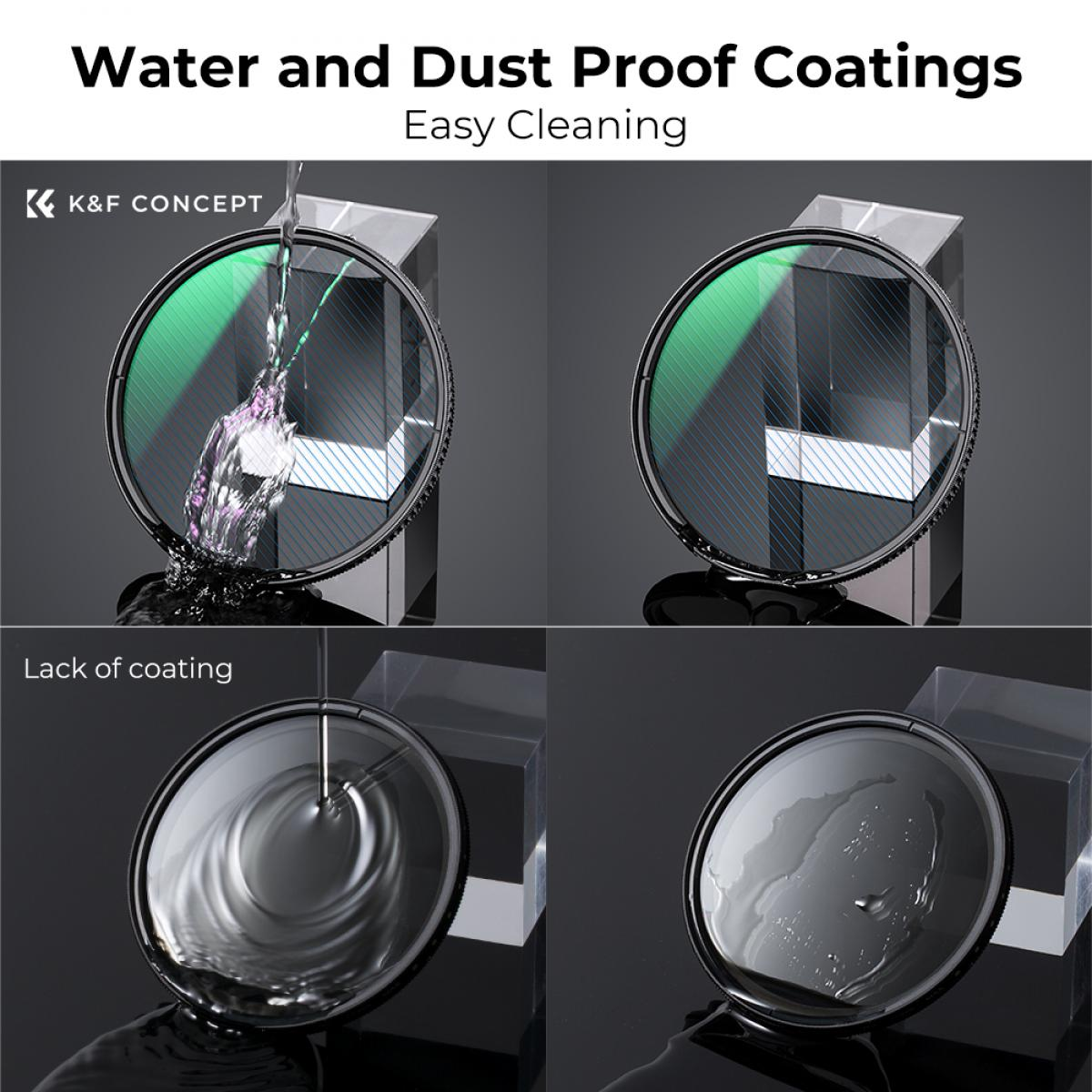 K&F Concept Nano X Series Blue Streak Multi-Layer Coating Lens Filter Ultra-Clear (2mm) Waterproof, Anti Scratch, and Anti-Reflection (49mm 52mm 55mm 58mm 62mm 67mm 72mm 77mm 82mm)