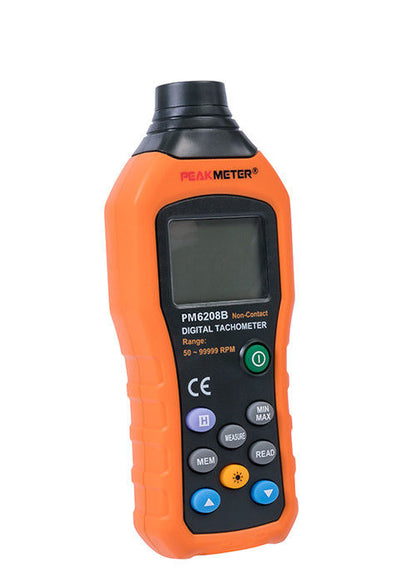 PeakMeter PM6208B Non-Contact Digital Tachometer Max 50~99999RPM Speed Meter Rotation Tester
