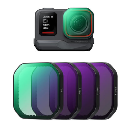 K&F Concept no-X Series PL Polarizer / ND8 16 32 64 128 Neutral Density Lens Filter for Insta360 Ace Pro 2 Action Camera, 28 Multi-Layer no Coated AGC Optical Glass and 3 to 6 Light Reduction Stops