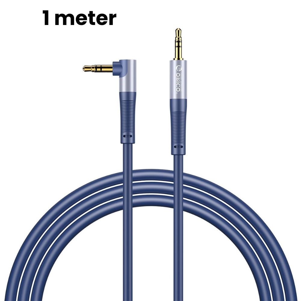 ORICO 3.5mm TRS Jack Hi-Fi Stereo Audio Cables with 90° to 180° Male Auxiliary Connectors, Gold-plated Plugs, and Bendable Silicone Jacket for Smartphones, Computers, Laptops, Headphones, Televisions, Speakers, Amplifiers, Music Players