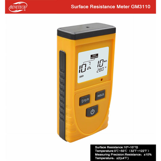 [CLEARANCE] Benetech GM3110 Surface ResistanceTester Anti-static LCD Tester Digital Display Anti-static Resistance Meter Temperature Meter